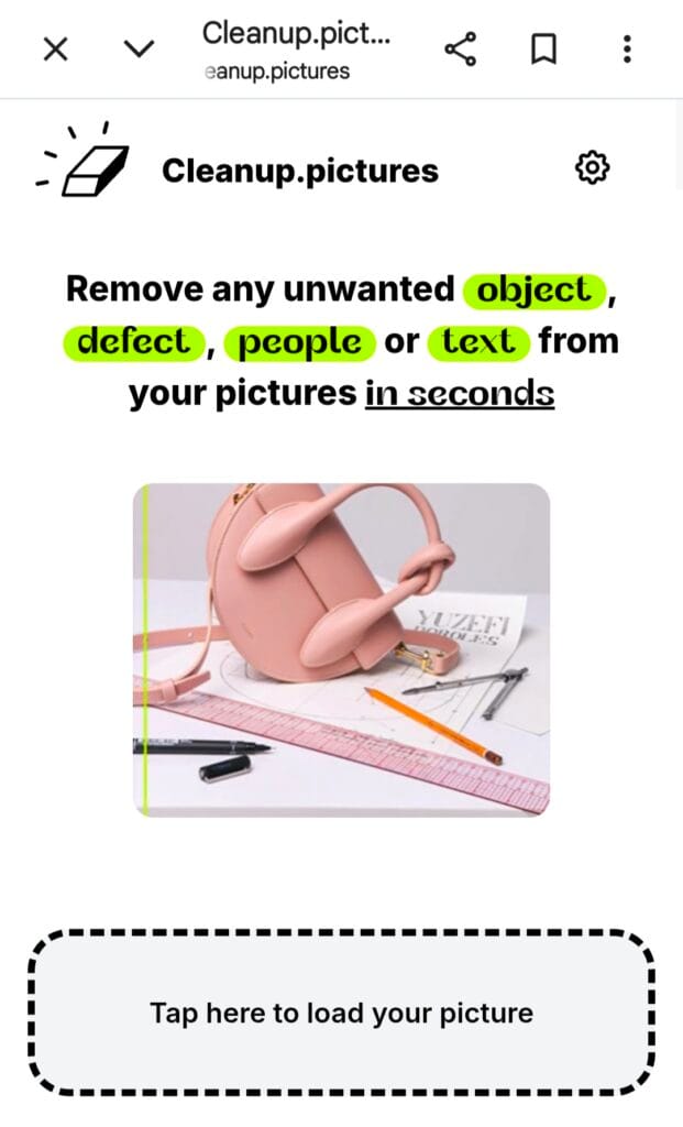 Cleanup pictures AI watermark remover online dashboard to remove objects text people from photos free