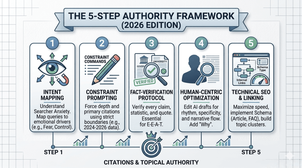The 5-step authority framework for SEO blog posts using ChatGPT 2026 edition